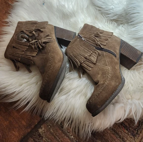 Hippy Western Fringed Booties 7.5 - Picture 9 of 12